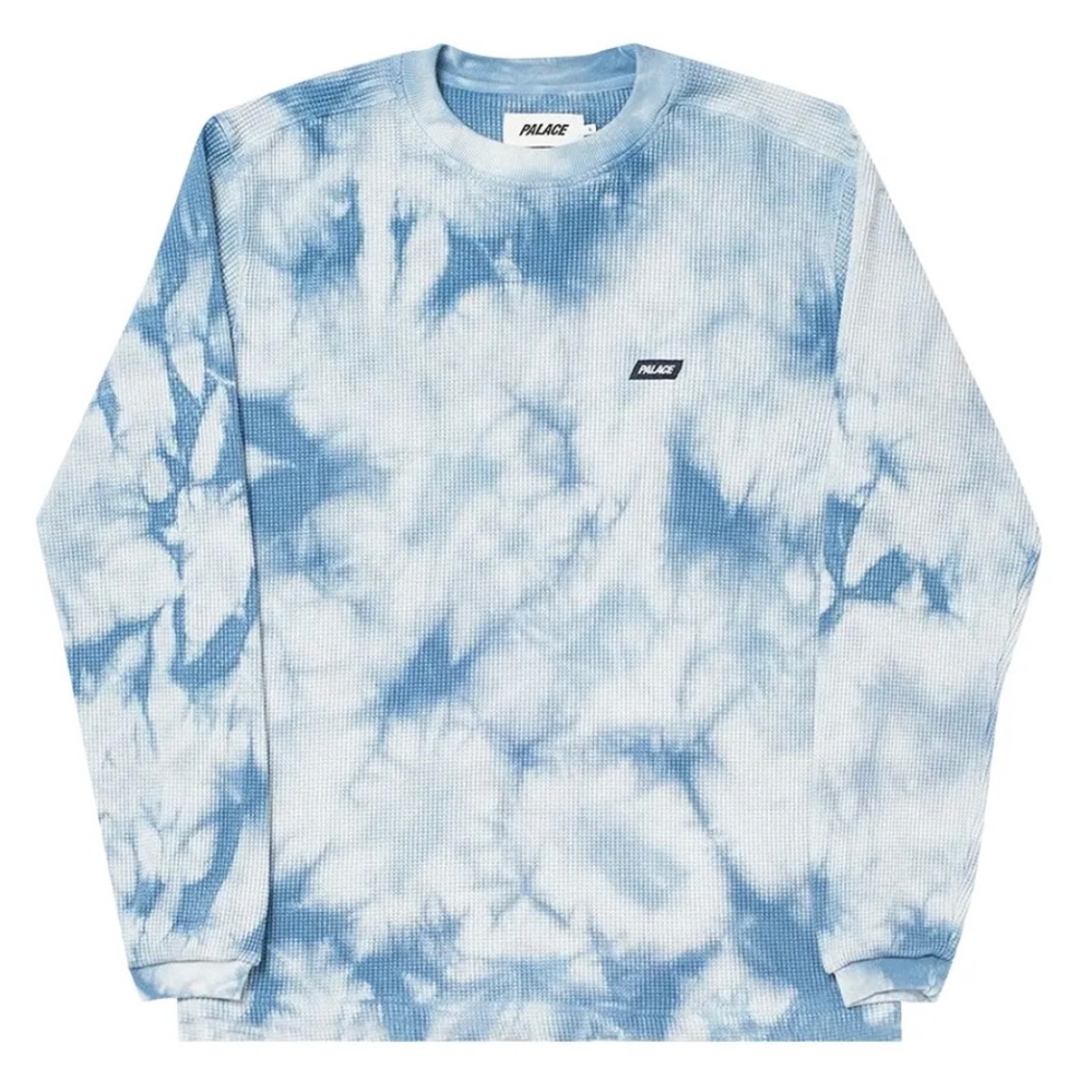 mens palace waffle longsleeve blue tyedye